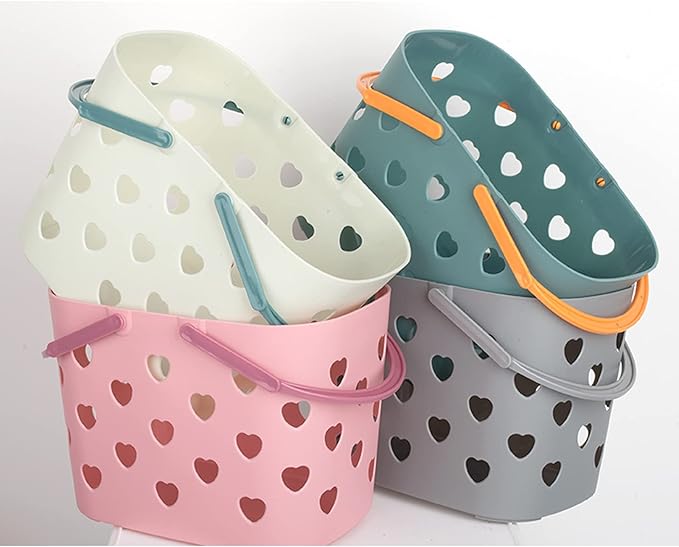 Anyoifax Portable Shower Caddy Tote Plastic Storage Basket with Handle Box Organizer Bin for Bathroom, Pantry, Kitchen, College Dorm, Garage - Green