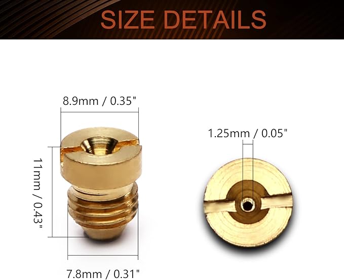 MroMax 1Pcs 1.25mm Foam Orifice Nozzle Tip, Brass Universal Thread Tips for Snow Foam Lance
