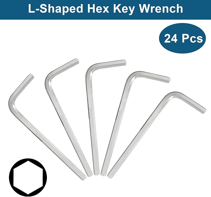 Biaungdo 24 Pcs 3mm Hex Key Wrench, Small Allen key Wrench, L Shaped Hexagon Wrench, Hex Key Spanner Wrench Set Hexagon Head Replacement Repairing Tool for Repairing Bike, Furniture