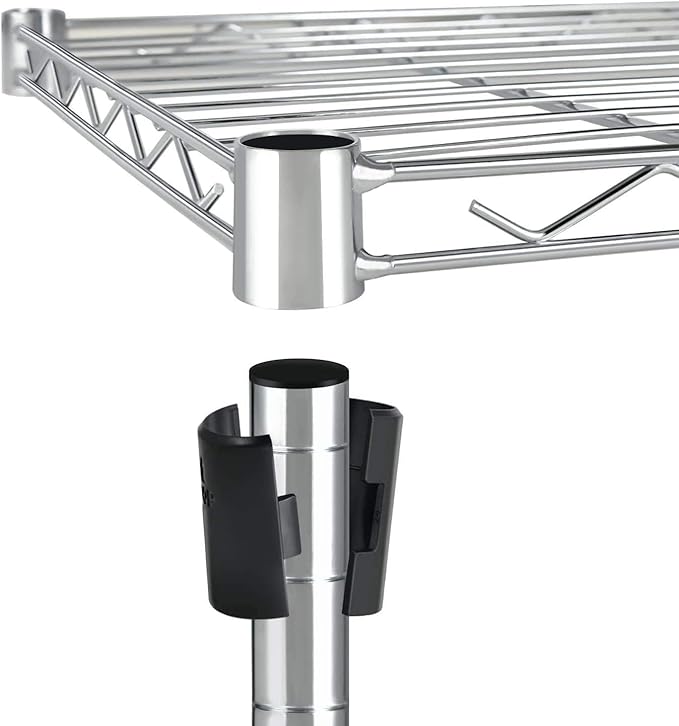 Simple Deluxe Heavy Duty 5-Shelf Storage Shelves, 1750Lb Loading Capacity, 35.43" W x 17.72" D x 70.87" H Adjustable Shelving Unit with Wheels, Chrome, 2 Pack