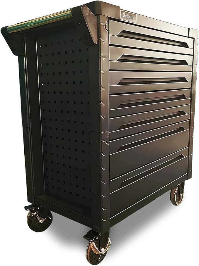 7-Drawer Rolling Tool Chest,34.2W x 18.1D x 37.4H inches,Tool Storage Cabinet with Brake Wheels,Lock & Key for Garage, Warehouse,Repair Shop,Workshop