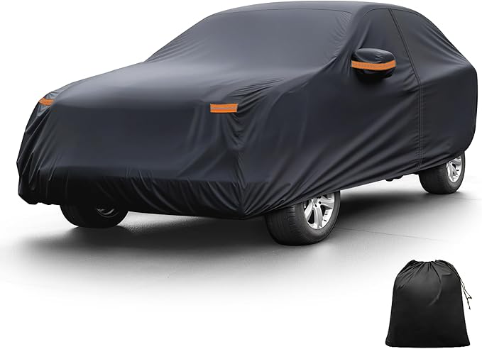 X AUTOHAUX Car Cover for Subaru Forester 210D-PU Outdoor Full Car Cover All Weather with Door Zipper for Waterproof Windproof Sun Rain Snow Protection