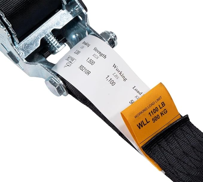 Mytee Products (8 Pack) 2" x 10' Auto Retractable Ratchet Straps with Coated S Hook