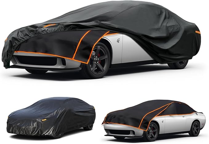 Kayme Hail Protector Car Cover, Anti Hail Multilayer Thickened Full Car Cover,Outdoor Waterproof All Weather Custom Fit Dodge Challenger, Pontiac Firebird, Ford Thunderbird etc
