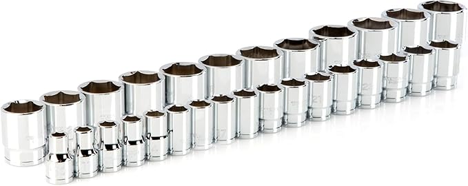 TEKTON 1/2 Inch Drive 6-Point Socket Set, 29-Piece (10-38 mm) | SHD92010