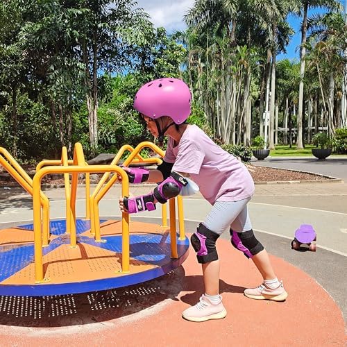 JBM Adult & Kid Skating Protective Gear Set for Beginner to Advanced, Skateboard Helmet Knee and Elbow Pads with Wrist Guards for Inline Roller Skating, Scooter, Skateboarding