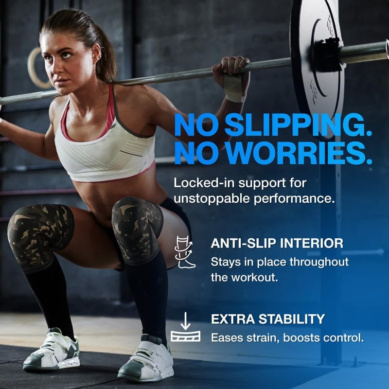 Modvel 7mm Neoprene Knee Sleeves for Men & Women Weightlifting & Powerlifting – Compression Knee Sleeve Support for Squats, Gym, Training – USPA, IPL Approved – Small Army/green (Pair)