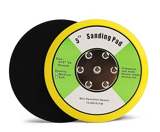 5" Hook and Loop Backing Pad 5/16"-24 Thread for Dual Action Car Polisher Sanding Polishing-2PCS