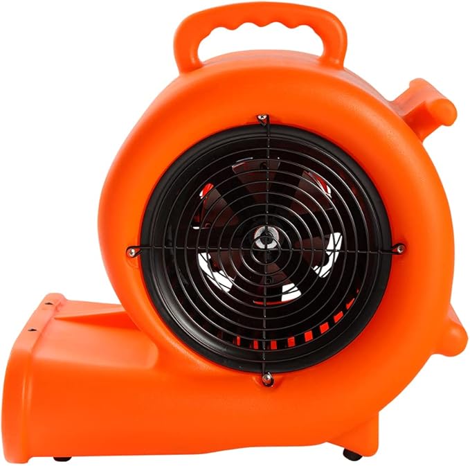 Mounto 1/3hp Air Mover 2000cfm Carpet Dryer Blower Floor Drying Fan - 3-Speed Air Mover w/Dual GFCI Outlet, 25ft Power Cord for Drying, Cooling, Air Circulation (Orange)