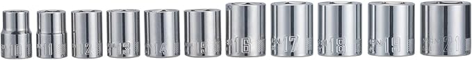 CRAFTSMAN Socket Set, Metric, 3/8" Drive, 6 Pt., 11Piece (CMMT12043)
