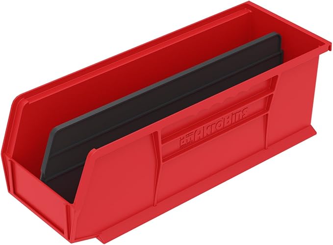 Akro-Mils 40234 Plastic Length Dividers for AkroBins Stackable Storage Bins Model 30234, Custom Storage Inserts for Tools, Crafts & Supplies, 6-Pack, Black