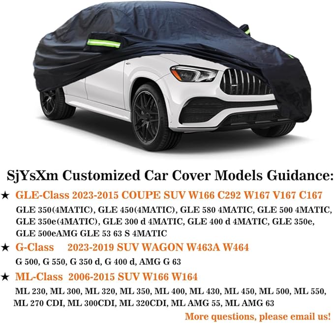 Car Cover Compatible with Mercedes-Benz GLE-Class 2015-2026/ AMG GLE Coupe SUV/ML-Class 2006-2015, Waterproof All Weather Car Covers, Heavy Duty Rain Sun Snow UV Cover for Outdoor Indoor