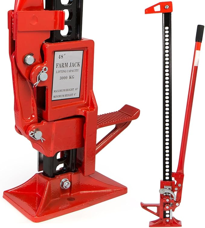 XtremepowerUS 48'' Universal Farm Jack for Tractor, Truck, SUV - Ratcheting Off Road Trail Bumper Utility Jack - 3-Ton Capacity Lift