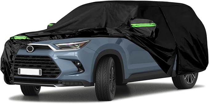 Waterproof Car Covers Replace for 2023-2025 Toyota Grand Highlander and Lexus TX350 500h, 6 Layers All Weather Car Cover with Zipper Door & Windproof Bands for Snow Rain Dust Hail Protection