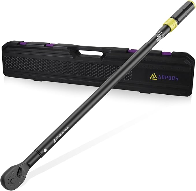 3/4-Inch Drive Click Torque Wrench, 100-750 Ft-Lb/135.5-1016.3 Nm Torque Wrench with Dual Range Scales, Dual-Direction, Quick Release Reversible Head, 48-Tooth for Car, Truck, Tractor