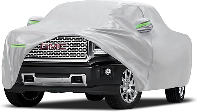 Car Cover Fit for GMC Sierra 1500 Short Bed, Migaven Truck Cover Waterproof All Weather Full Exterior Cover Sun Rain Protection with Door Zipper