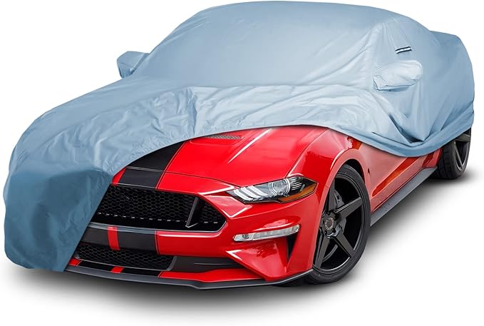 iCarCover Premium Car Cover for 2005-2023 Ford Mustang Coupe Convertible GT Ecoboost Mach 1 Heavy Duty Waterproof All-Weather Automobiles Custom Fit Indoor Outdoor UV Snow Protection Covers