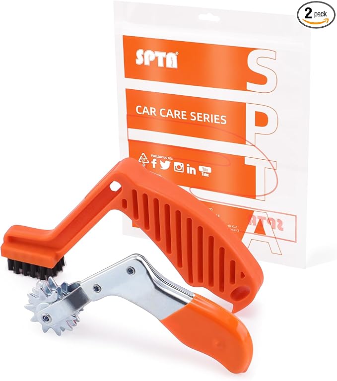 SPTA Polishing Pad Conditioning Brush, Polishing Spur Tool Set,Wool Buffing Pad Cleaning Spur Tool+ Foam Pad Brush, Car Buffing Pad Professional Cleaning Tool for Buffing Pads and Woolen Pads