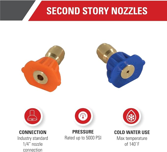 Simpson Cleaning 80177 5000 PSI Universal Second Story High Reach Pressure Washer Nozzle Kit, Soap and Rinse, 1/4-Inch Quick Connect, Cold-Water Use