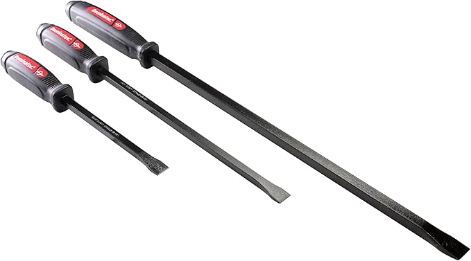 Mayhew Tools 61354 Dominator Pry Bar Set, 3-Piece Straight, Black Oxide Finish