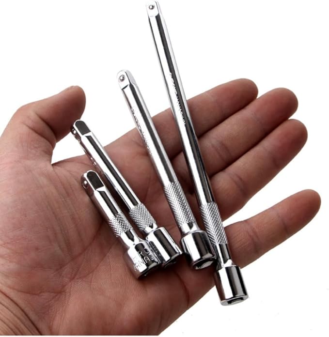 EMSTAR 4PCS 1/4" Drive Socket Extension Bar Set, 2" / 50mm, 3" / 75mm, 4" / 100mm, 6" / 150mm, CR-V Steel Ratchet Extensions for Automotive & DIY Repair