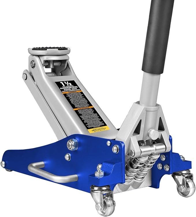 Torin 2.5 Ton Low Profile Aluminum/Steel Racing Floor Jack with Dual Piston Quick Lift Pump, 5521 lb Capacity, Lift Range 3.94"-18.31", SUV & Truck Compatible, Red