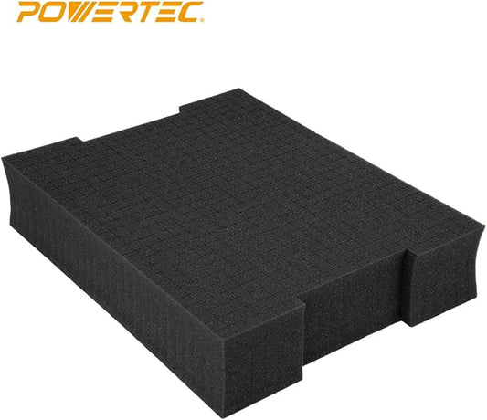 POWERTEC Tool Box Foam Insert, Pluck Foam Tool Organizer for Bosch L-Boxx 2, Customizable Insert for Tool Case to Protect Drill, Impact Driver, Jigsaw, Router Tool, Angle Grinder, Sander (71603)