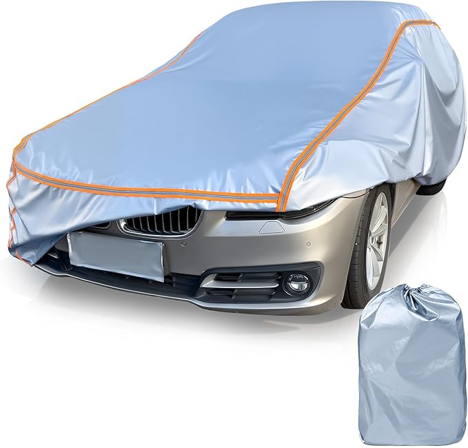 Car Cover Waterproof All Weather 5 S Quick Install for BMW Z4,Audi TT,VW Beetle/Golf,Porsche Boxster/718 Automobiles Universal Fit Sedan/Coupe/Hatchback Length up to 177 in. 6-Layer