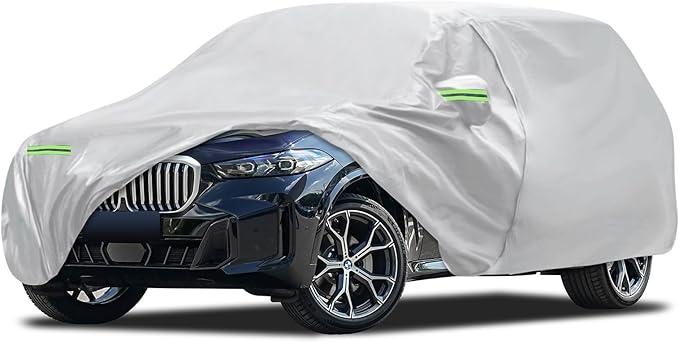 Car Cover Fit for BMW X5 (2007-2026), Migaven Waterproof Full Exterior Cover Sun Rain Protection with Door Zipper and Cotton Lining