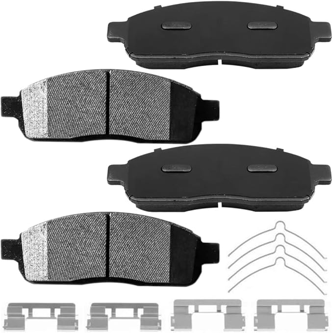 4WD Front Brake Rotors and Pads Kit for 2004 2005 2006 2007 2008 Ford F-150, 2006 2007 2008 Lincoln Mark LT Drilled & Slotted Brake Rotors and Ceramic Brake Pads Kit