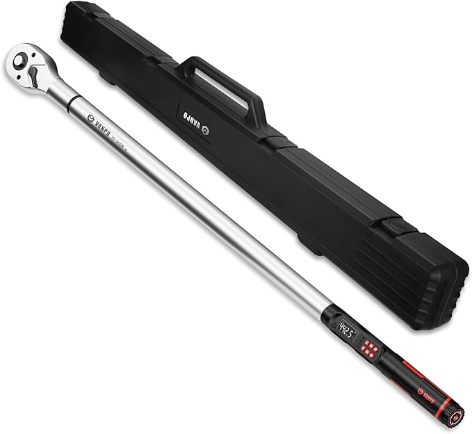 VANPO 3/4-Inch Digital Torque Wrench 22.1-442.5 Ft-Lb/30-600Nm, ±2% Accuracy Heavy-Duty Electronic Torque Wrench with Triple Alert, Preset Memory for Trucks, Construction & Industrial Equipment