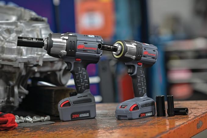 Ingersoll Rand W5133-K12 3/8" 20V Cordless Impact Wrench 1 Battery Kit, 550 ft-lb Torque, Friction Ring Retainer, Pistol