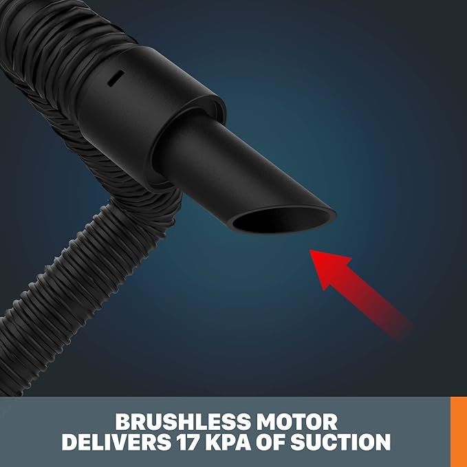 WORX Nitro WX031L.9 20V 2.1 Gal Cordless Wet/Dry Vacuum (Tool Only), Black, Orange