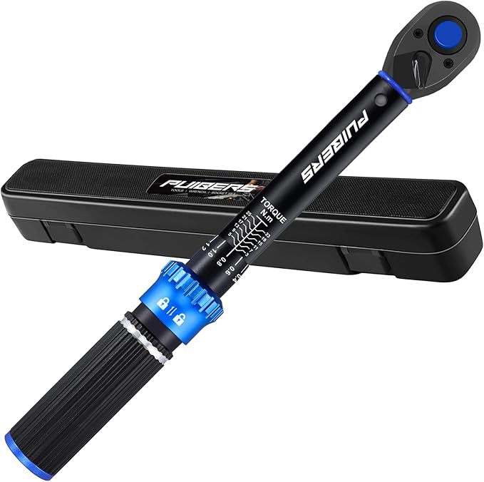 1/4'' Newton Meter Torque Wrench, Bike Torque Wrench 1/4 3-25 NM/22.6-221.3 IN.LB，Dual-Direction Adjustable 72 Tooth Drive Small Torque Wrenches for Bike, Motorcycle and Car Repair