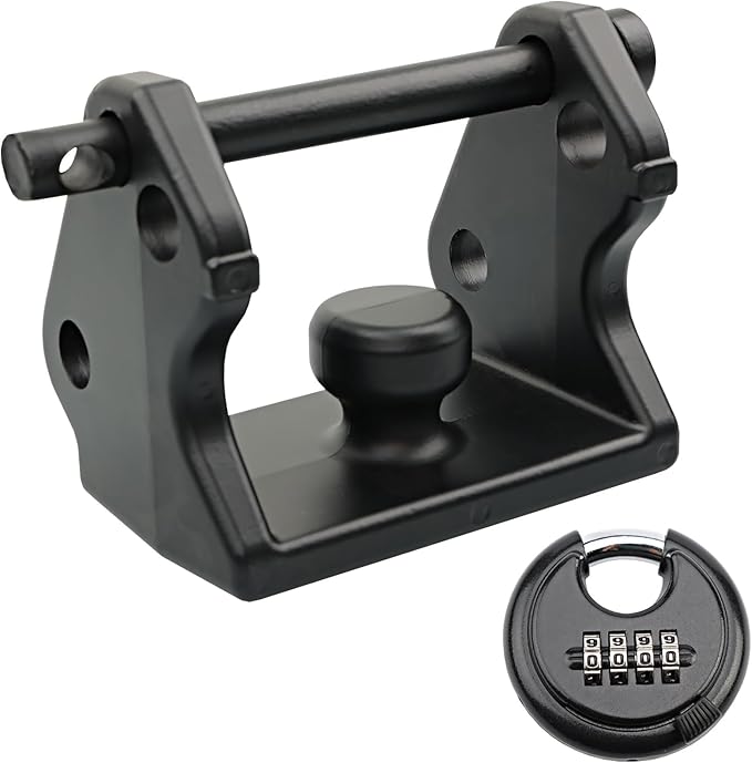 HQPASFY Trailer Hitch Lock with Combination Lock, Fits Over 2" to 2-5/16" Couplers - Black