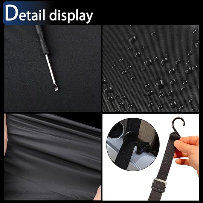 Half Car Cover Car Cover for Sunshade Half Car Body Cover Snow Cover Waterproof Universal Black 210D with Cotton (SUV)
