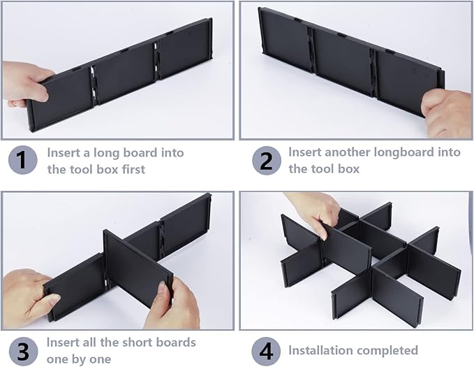 48-22-8473 Packout Dividers For Milwau-kee Packout 3 Drawer Dividers Tool Box (Black-2 Pack)