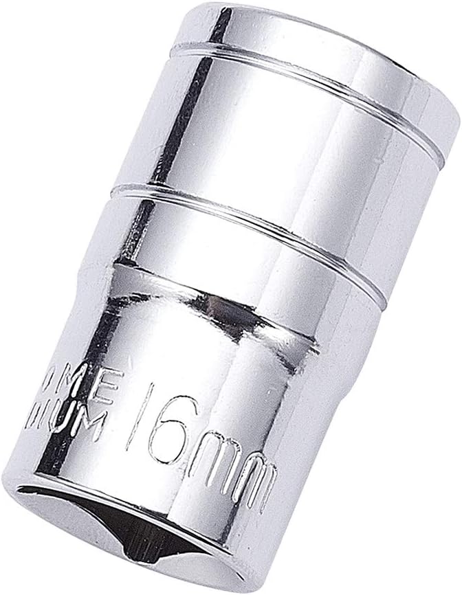 Utoolmart Shallow Socket, 1/2 Inches Drive 6-Point 16mm Metric Socket, Chrome Vanadium Steel Chrome Finish, for General Repairs