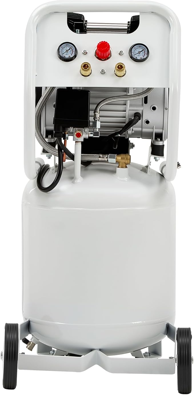 Albott 10 Gallon Vertical Air Compressor, 1.8 HP Electric Air Compressor with Copper Motor, 120 PSI Max, Portable Ultra Quiet Tank for Garage, Nailing, Tire Inflation