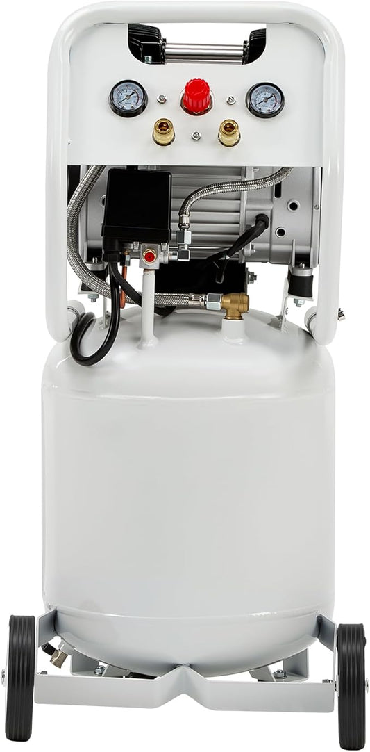 Albott 10 Gallon Vertical Air Compressor, 1.8 HP Electric Air Compressor with Copper Motor, 120 PSI Max, Portable Ultra Quiet Tank for Garage, Nailing, Tire Inflation