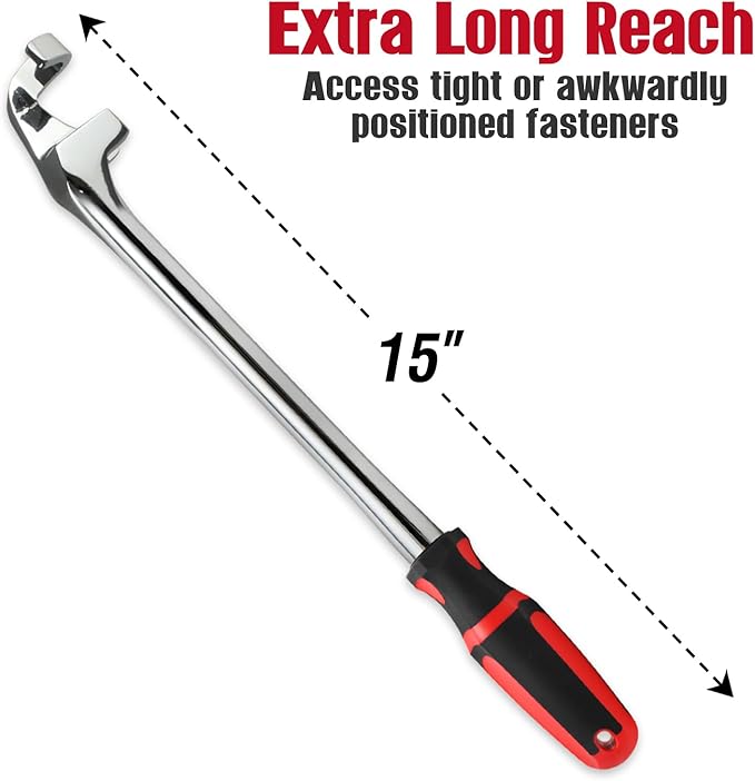 CROM 15-Inch Wrench Extender Tool - Extension Wrench Torque Multiplier Tool Bar For Maximum Leverage, Offers Extra Torque To Remove Tight Fasteners, Ideal for DIY and Mechanics