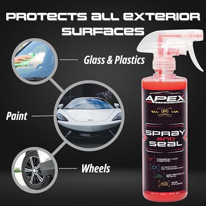 Apex Spray and Seal - Ceramic Paint Sealant - Proprietary Hydrophobic Protectant & Ceramic Booster Spray - Super Gloss and Clear Coat Protection