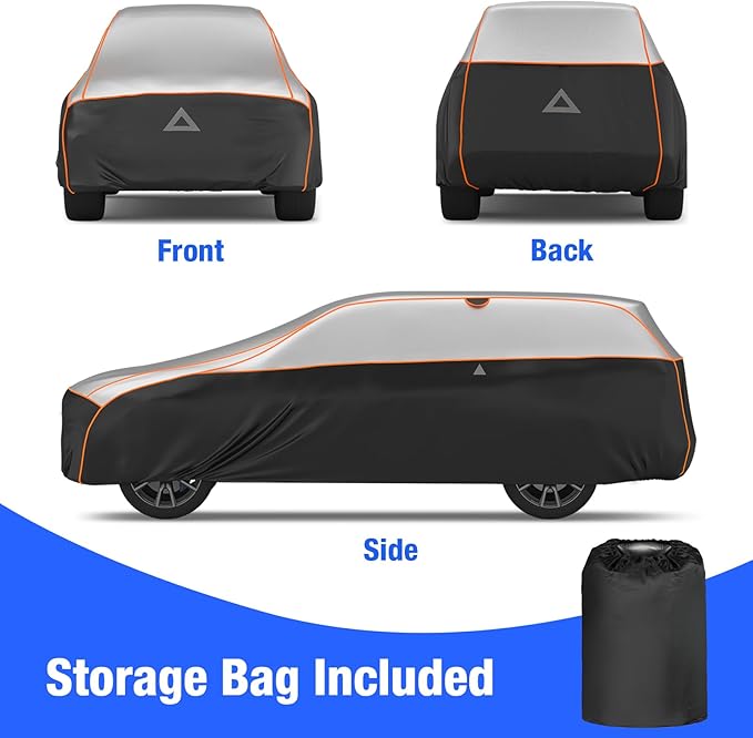 Favoto Hail Protection Car Cover - Waterproof SUV Car Cover Padded Anti-Hail Snow Rain Protector for Automobiles Outdoor Heavy Duty with Reflective Stripes Full Exterior Cover Fits SUV up to 198"