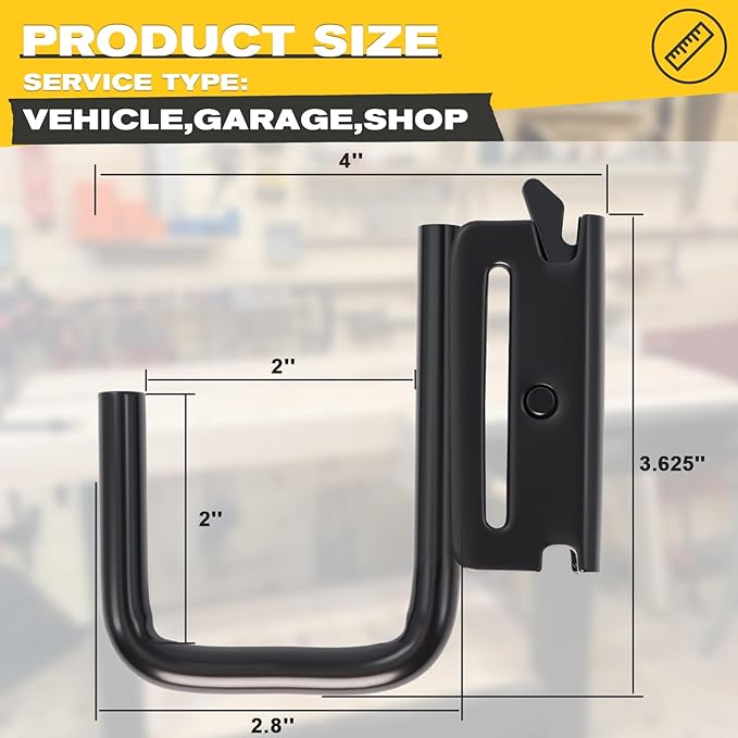 10 Pack E Track Hooks Heavy Duty Black Steel E Track J Hooks E-Type Track X Track Accessories E-Track Tie Down Accessories for Enclosed Trailer Garage Vans
