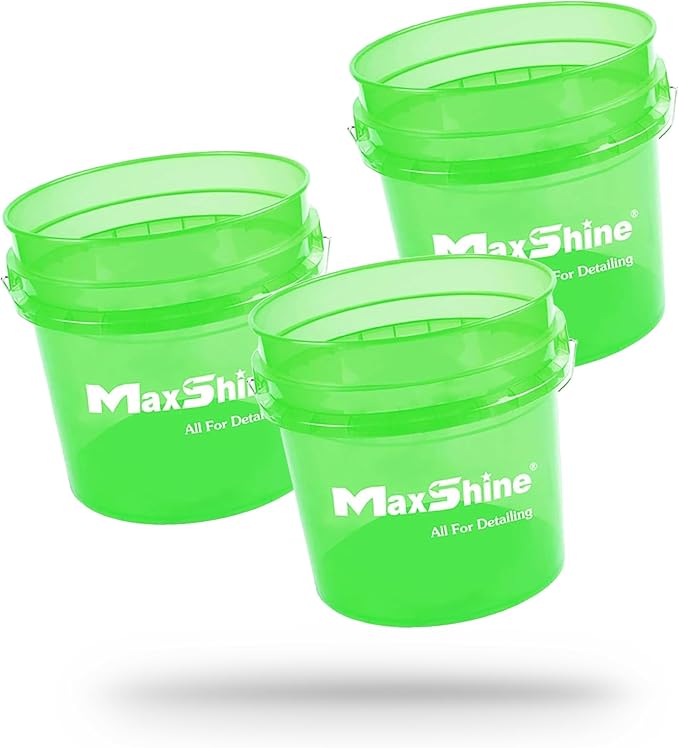 Maxshine Rolling Bucket Dolly (3.5G Bucket (3-Pack, Green))