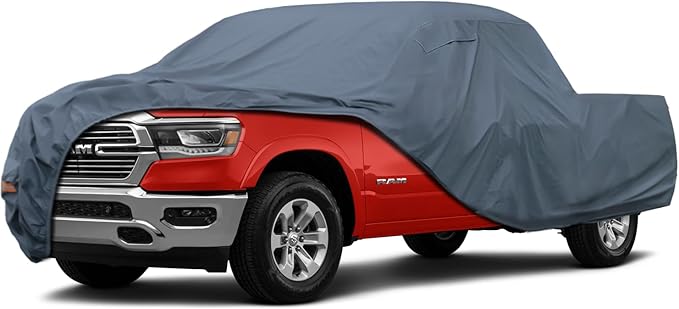 16 Layers Truck Cover Waterproof All Weater - See Vehicle Size Chart - Heavy Duty Outdoor Truck Pickup Cover for RAM 1500 2500 3500, Toyota Tundra, Nissan Titan. Length up to 239 inch.