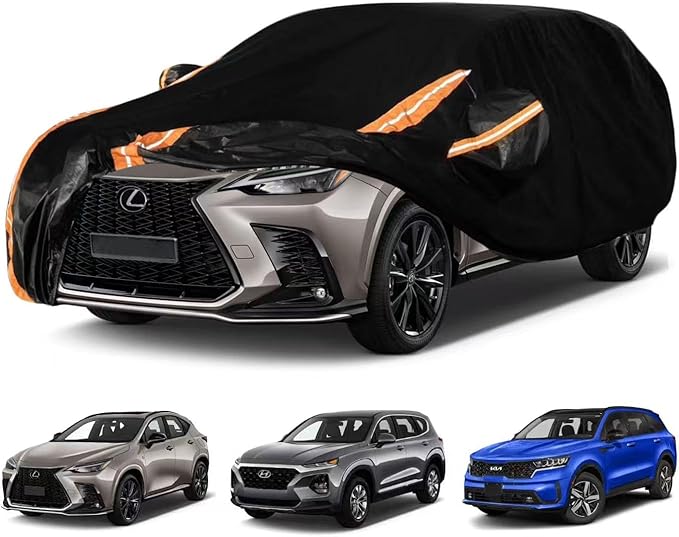 8 Layers Car Cover Custom Fit Lexus NX 250 300 350 400 450, Nissan Rogue 2008-2026, Mazda CX-50, Waterproof All Weather for Automobiles, Outdoor Full SUV Car Cover Rain Sun UV Protection