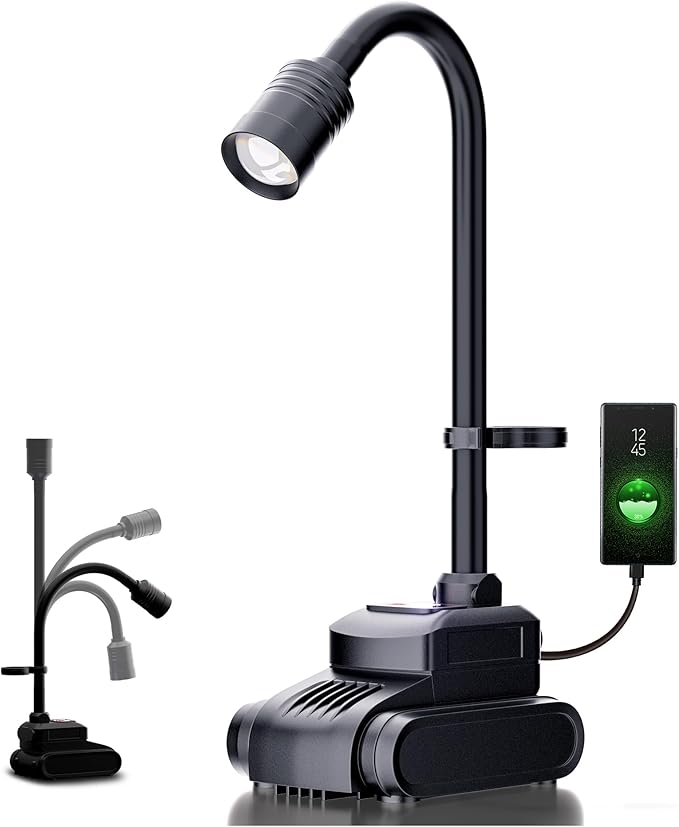 Favorlite LED Work Light, 5000mAh Magnetic Gooseneck Light Rechargeable, 2000 Lumen 360°Flexible Mechanic Lamp with Hook, Job Site Lights for Men, Work Bench, Auto-Repairing, Emergency, Power Outage
