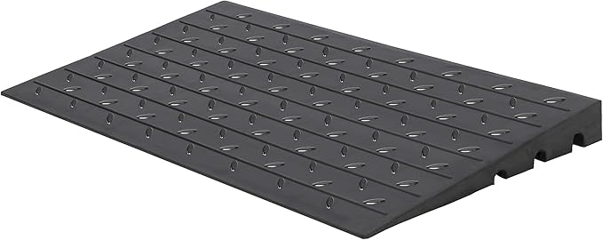 Towallmark Rubber Threshold Ramp Doorway, 4’’ Rise Wheelchair Threshold Ramp, 2500LBS Capacity No-Slip Driveway Curb Ramps for Wheelchair Mobility Scooter Power Chairs with 3 Channels Cord Cover