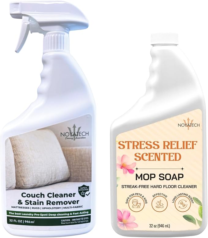 Couch Cleaner and Stain Remover Spray – Professional Strength, Multi-Surface Fabric and Upholstery Cleaner – Pet-Safe, Non-Toxic, Quick-Drying for Couches, Sofas & Car Interiors (COMBO)